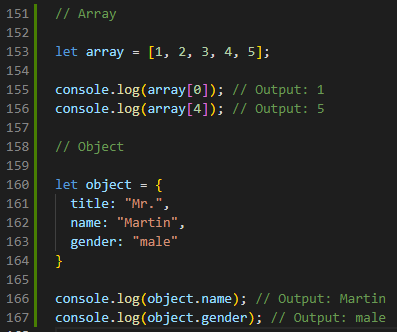 array and object sample